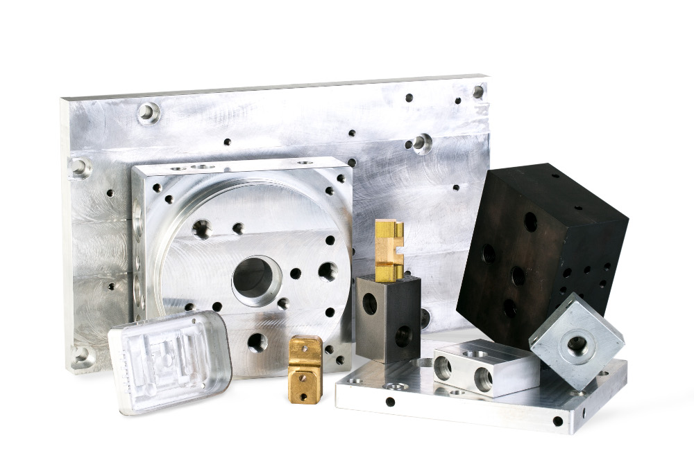 blocchetti acciaio, alluminio, ottone